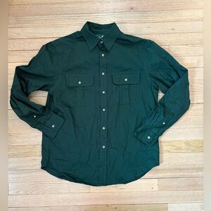 J.Crew Forest Green Utility Button-Up Shirt - Size Medium (NWT)